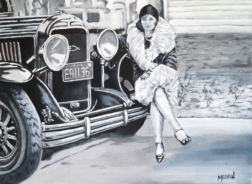 "1920"s Lady with Car"